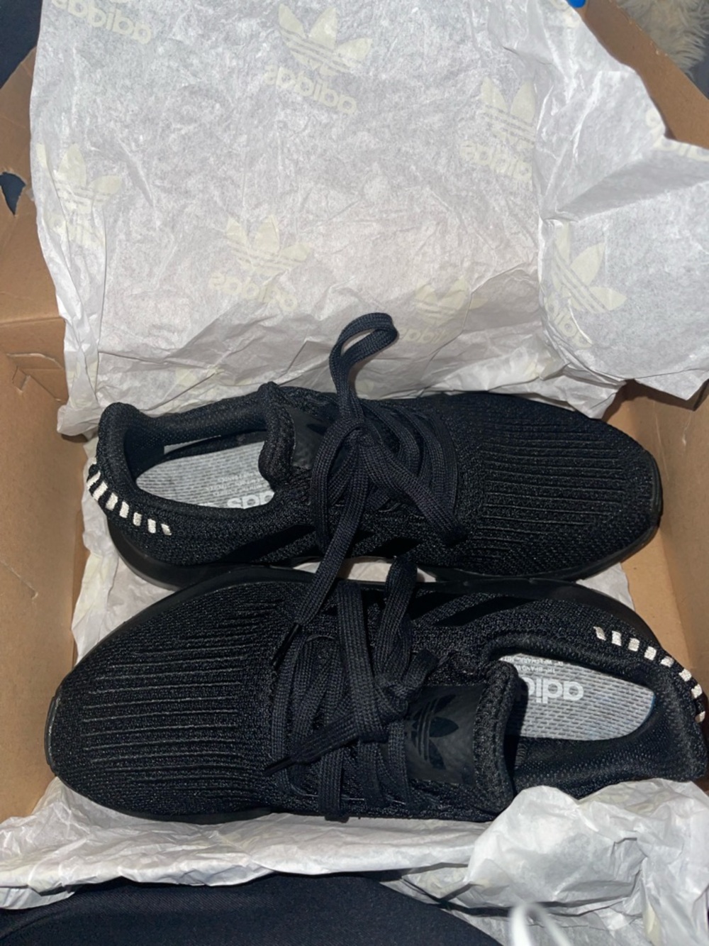 Adidas Swift Run 1.0 Black Lightweight Knit Running Shoe - Picture 6 of 7